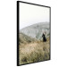 Poster Lost in Nature - landscape of a meadow with a woman against a mountain range 130279 additionalThumb 11
