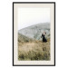 Poster Lost in Nature - landscape of a meadow with a woman against a mountain range 130279 additionalThumb 19
