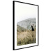 Poster Lost in Nature - landscape of a meadow with a woman against a mountain range 130279 additionalThumb 8