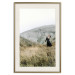 Poster Lost in Nature - landscape of a meadow with a woman against a mountain range 130279 additionalThumb 20