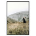 Poster Lost in Nature - landscape of a meadow with a woman against a mountain range 130279 additionalThumb 16
