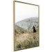 Poster Lost in Nature - landscape of a meadow with a woman against a mountain range 130279 additionalThumb 12