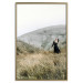 Poster Lost in Nature - landscape of a meadow with a woman against a mountain range 130279 additionalThumb 21