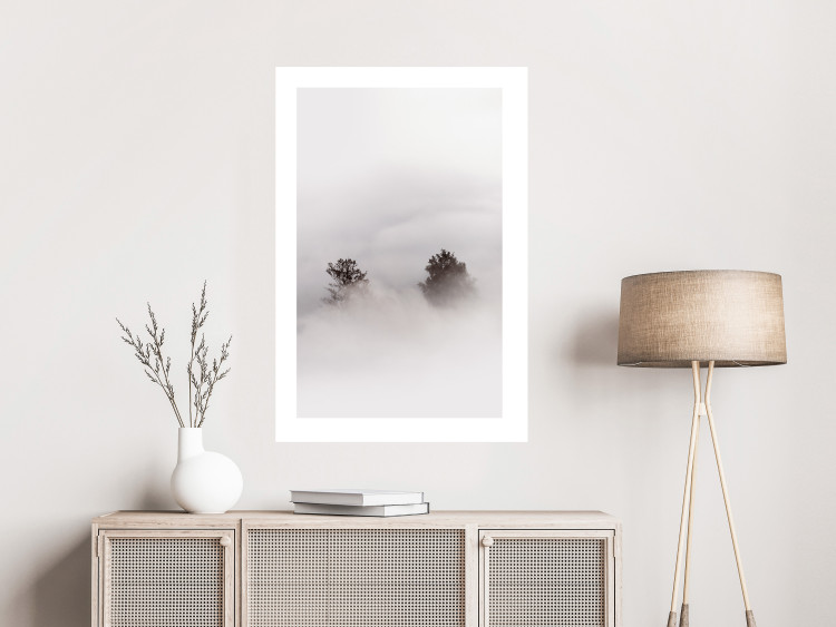 Wall Poster Misty Whisper - landscape of trees in the midst of intense bright fog 130379 additionalImage 3