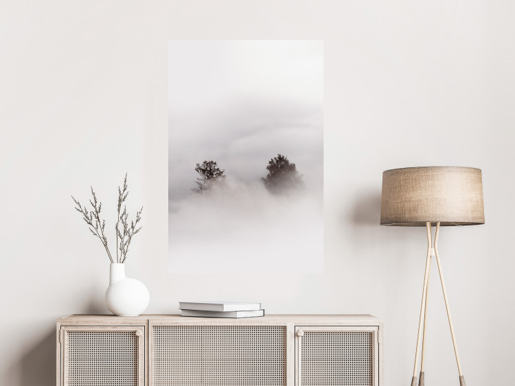Wall Poster Misty Whisper - landscape of trees in the midst of intense bright fog 130379 additionalImage 2