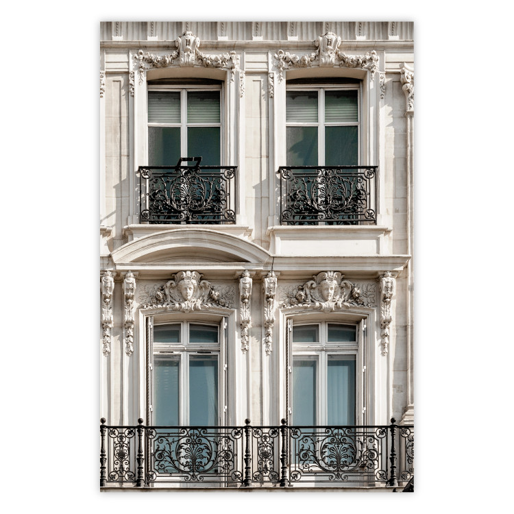Wall Poster Eyes of Paris - building architecture with patterns on the window frames and balconies 132279