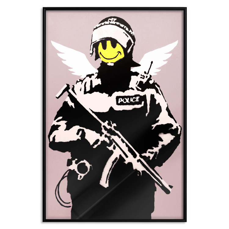 Poster Policeman - man with a yellow face and wings in Banksy style 132479 additionalImage 24
