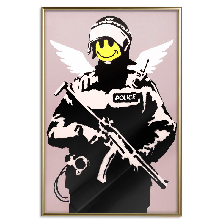 Poster Policeman - man with a yellow face and wings in Banksy style 132479 additionalImage 20