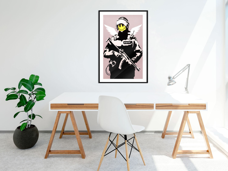 Poster Policeman - man with a yellow face and wings in Banksy style 132479 additionalImage 6