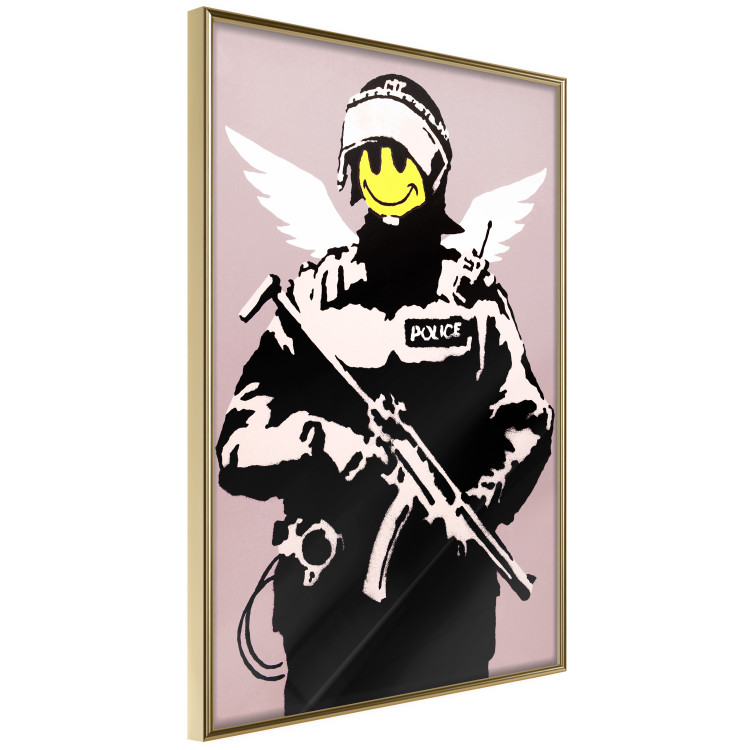 Poster Policeman - man with a yellow face and wings in Banksy style 132479 additionalImage 12