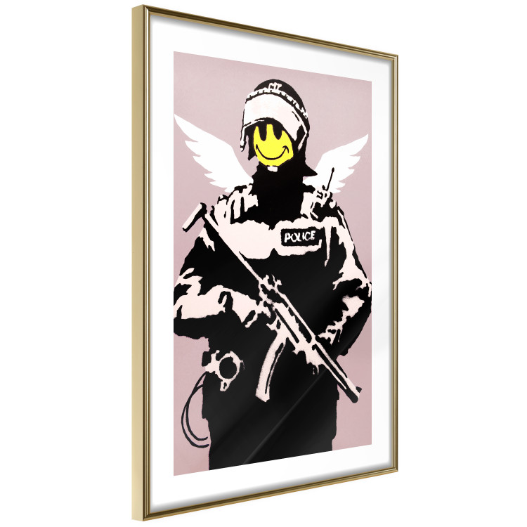 Poster Policeman - man with a yellow face and wings in Banksy style 132479 additionalImage 8