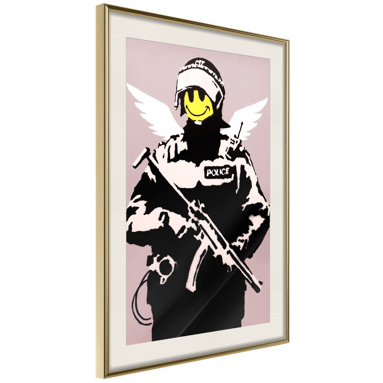 Poster Policeman - man with a yellow face and wings in Banksy style 132479 additionalImage 2