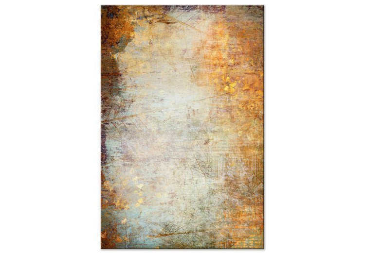 Canvas Art Print Etude (1-piece) Vertical - modern abstraction with golden leaves 135379