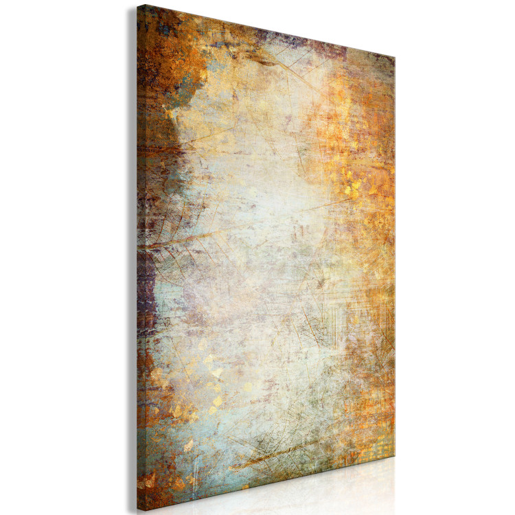 Canvas Art Print Etude (1-piece) Vertical - modern abstraction with golden leaves 135379 additionalImage 2