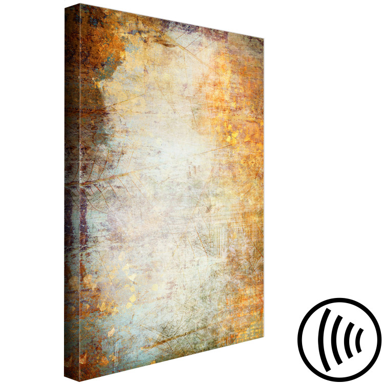 Canvas Art Print Etude (1-piece) Vertical - modern abstraction with golden leaves 135379 additionalImage 6