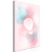 Canvas Balloon on a pastel sky - a ruined landscape with clouds and birds in pink and blue shades in the style of watercolor 135679 additionalThumb 2