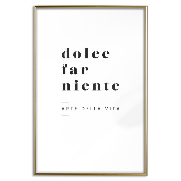 Poster Dolce far niente - black and white simple composition with Italian text 135879 additionalImage 23