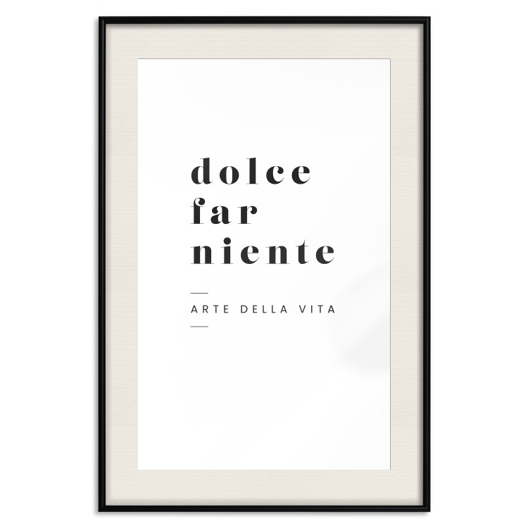 Poster Dolce far niente - black and white simple composition with Italian text 135879 additionalImage 26