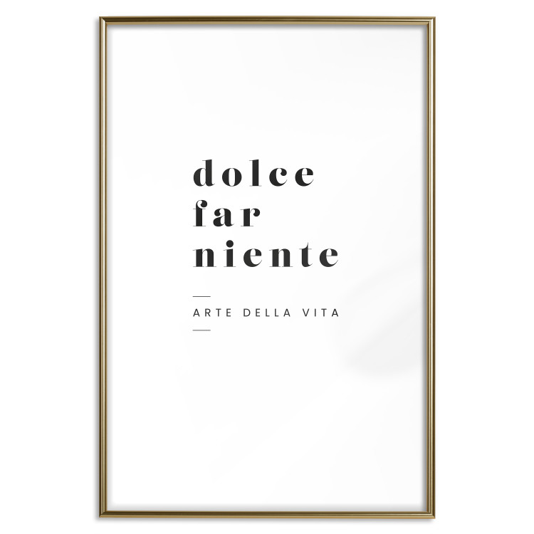 Poster Dolce far niente - black and white simple composition with Italian text 135879 additionalImage 25