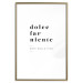 Poster Dolce far niente - black and white simple composition with Italian text 135879 additionalThumb 25