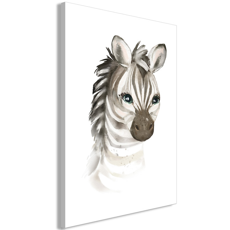Canvas Drawing, Joyful Zebra - A watercolor stylized composition 136379 additionalImage 2