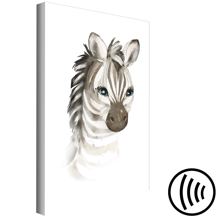 Canvas Drawing, Joyful Zebra - A watercolor stylized composition 136379 additionalImage 6
