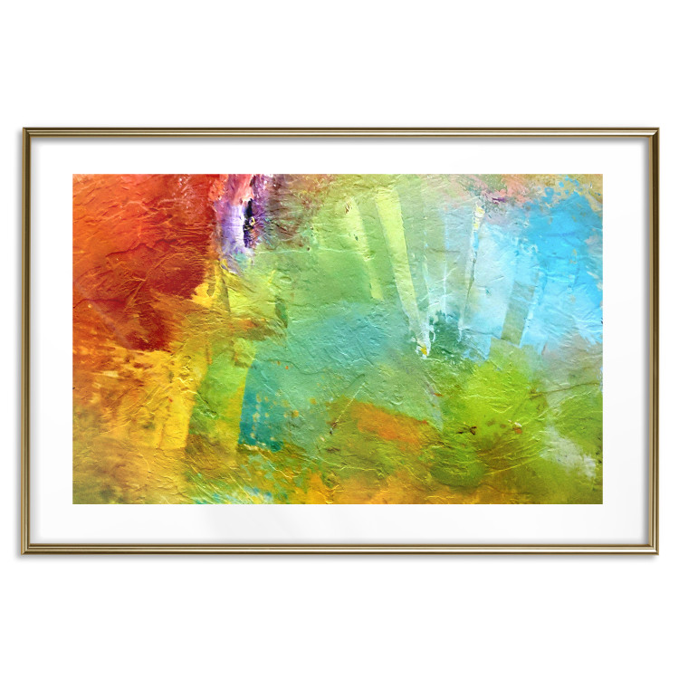 Poster Mountains from Above - a unique colorful abstract with paint texture 137179 additionalImage 4