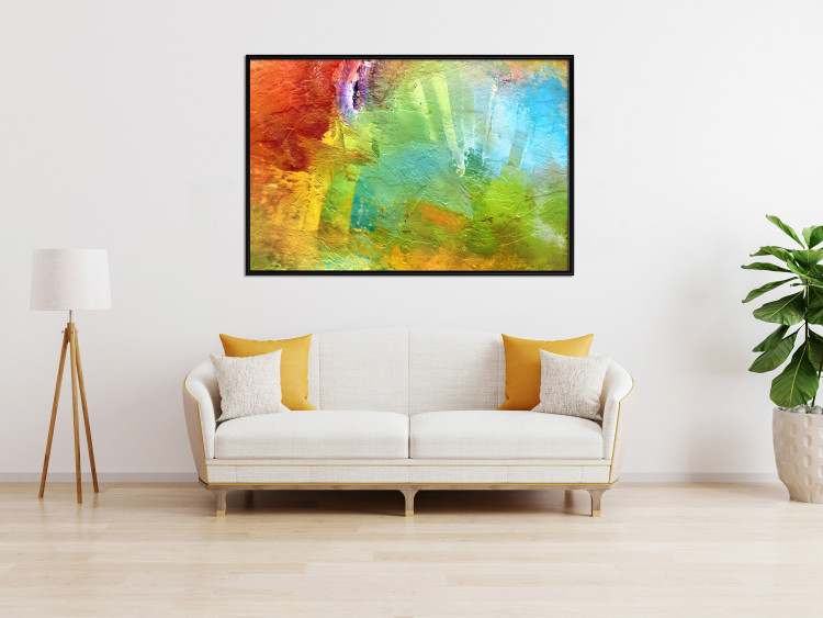 Poster Mountains from Above - a unique colorful abstract with paint texture 137179 additionalImage 10