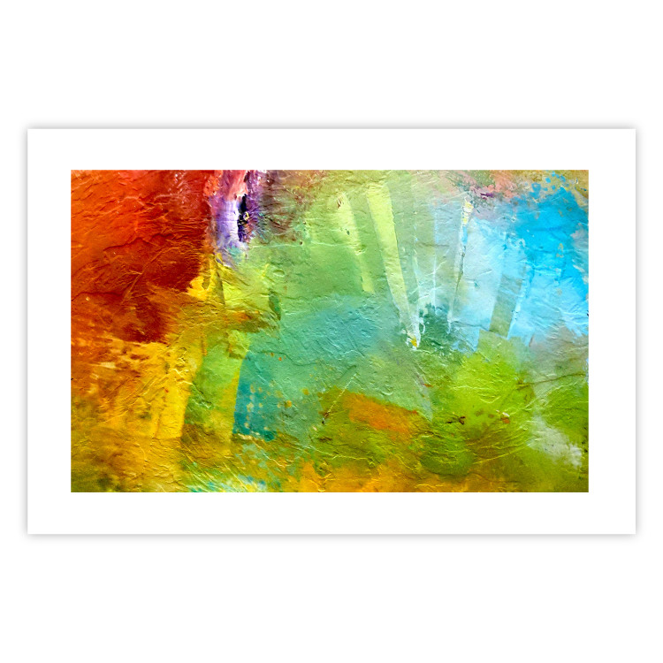 Poster Mountains from Above - a unique colorful abstract with paint texture 137179 additionalImage 20