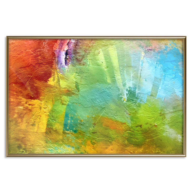 Poster Mountains from Above - a unique colorful abstract with paint texture 137179 additionalImage 3