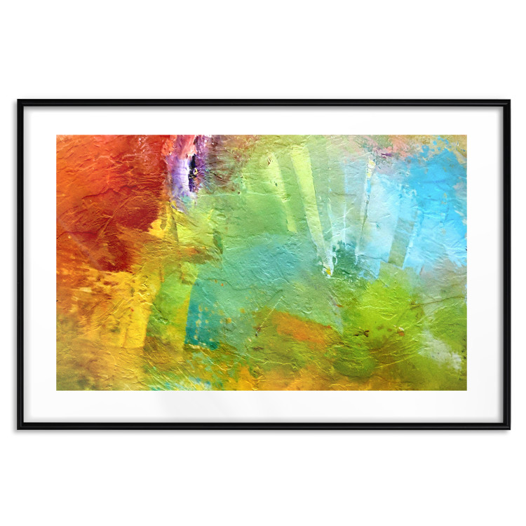 Poster Mountains from Above - a unique colorful abstract with paint texture 137179 additionalImage 2