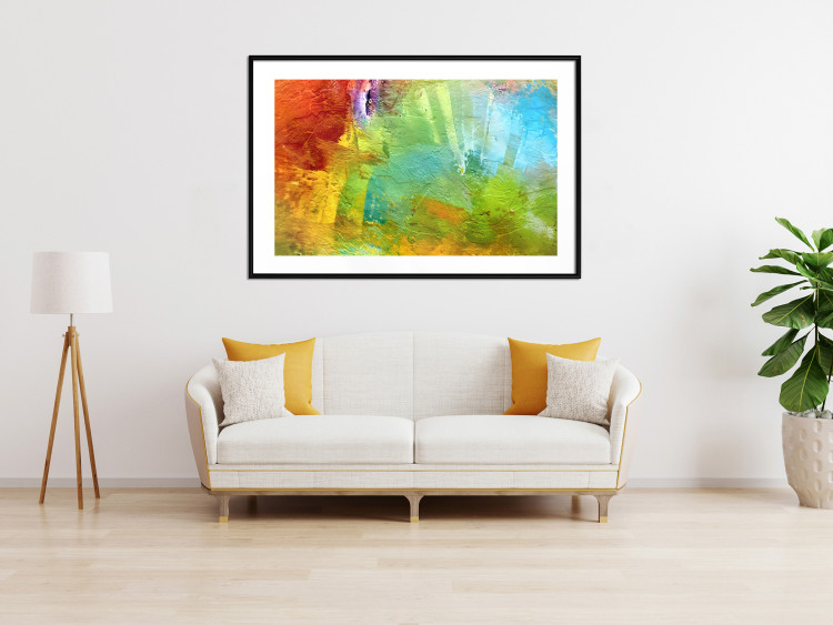 Poster Mountains from Above - a unique colorful abstract with paint texture 137179 additionalImage 7
