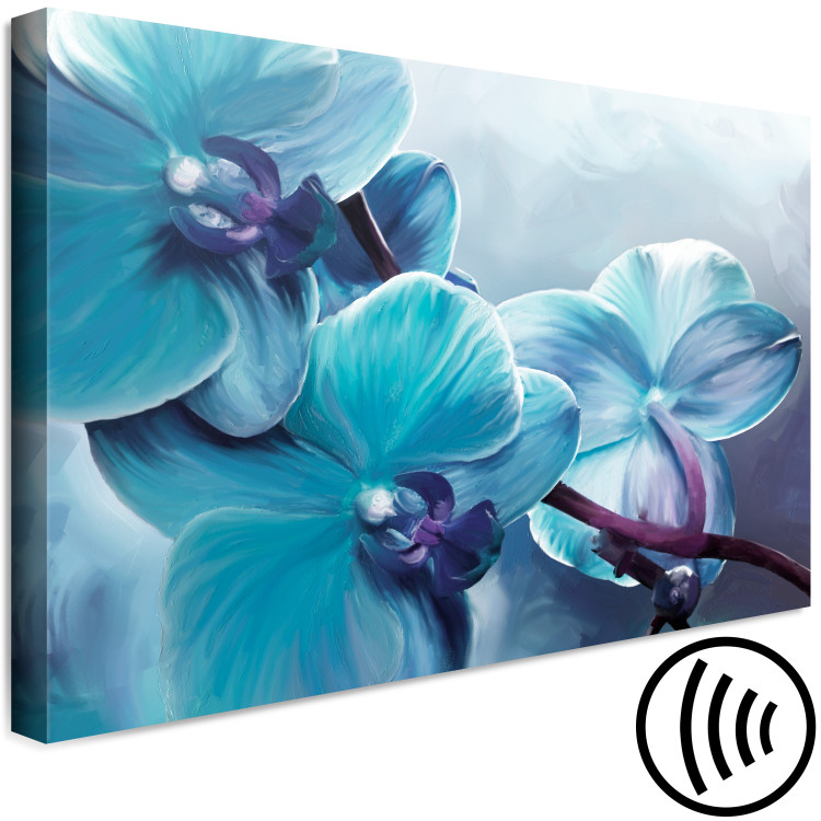 Canvas Close-up Orchids (1-piece) wide - turquoise flower petals 138579 additionalImage 6