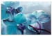 Canvas Close-up Orchids (1-piece) wide - turquoise flower petals 138579