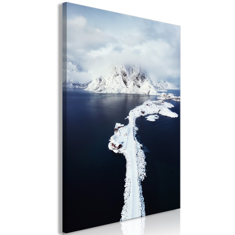 Canvas Print Quiet Harbor (1-piece) Vertical - water and clouds in winter landscape 138779 additionalImage 2