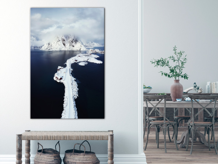 Canvas Print Quiet Harbor (1-piece) Vertical - water and clouds in winter landscape 138779 additionalImage 3