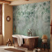 Wall Mural Among greenery - Delicate green leaf motif on a gray background 142279 additionalThumb 8