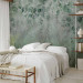 Wall Mural Among greenery - Delicate green leaf motif on a gray background 142279 additionalThumb 2