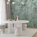 Wall Mural Among greenery - Delicate green leaf motif on a gray background 142279 additionalThumb 7