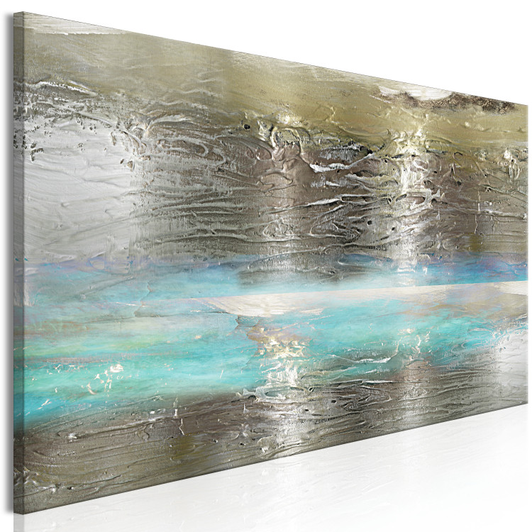 Canvas Blue River (1-piece) Narrow - subdued abstraction with turquoise 143579 additionalImage 2