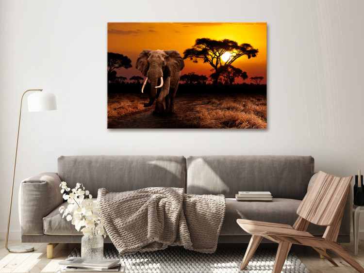 Canvas Art Print African Trek (1-piece) Wide - first variant - elephant 143679 additionalImage 3