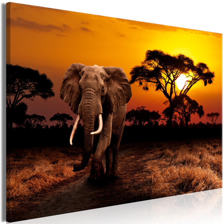 Canvas Art Print African Trek (1-piece) Wide - first variant - elephant 143679 additionalImage 2