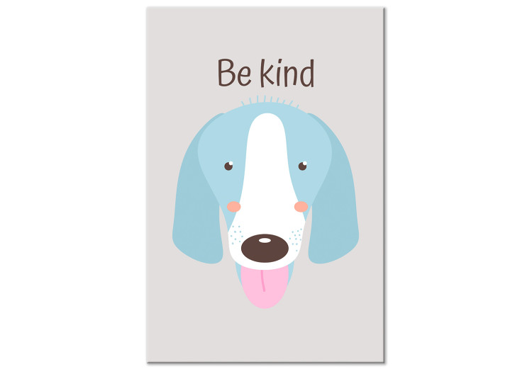 Canvas Be Kind (1-piece) - blue dog and motivational slogan for children 146579