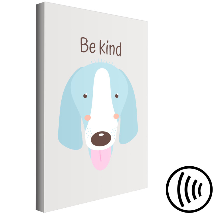 Canvas Be Kind (1-piece) - blue dog and motivational slogan for children 146579 additionalImage 6