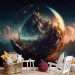 Photo Wallpaper A Magical Valley - A Mountain Landscape in a Glass Ball With Planets in the Background 150679 additionalThumb 4