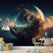 Photo Wallpaper A Magical Valley - A Mountain Landscape in a Glass Ball With Planets in the Background 150679 additionalThumb 8