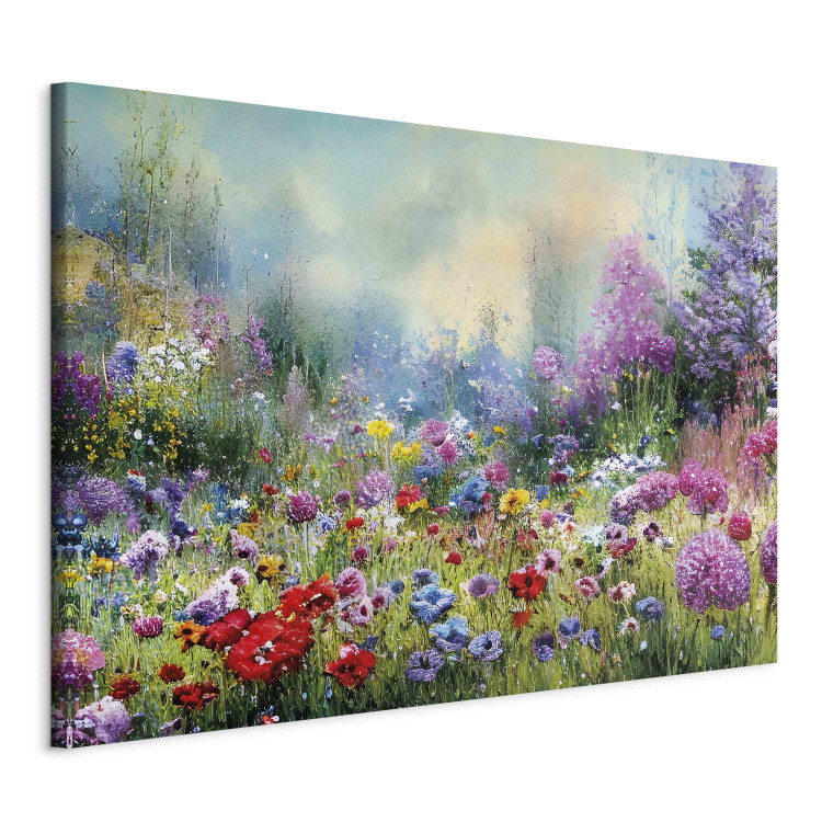 Large canvas print Flower Meadow - Monet-Style Composition Generated by AI [Large Format] 151079 additionalImage 3
