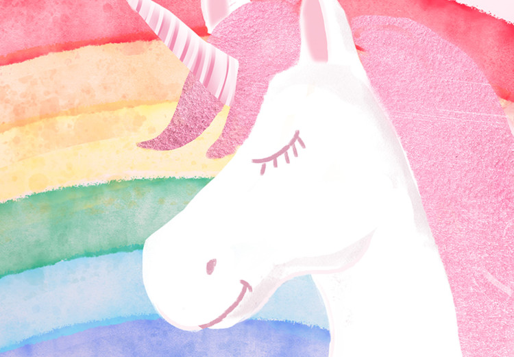 Canvas Art Print Pink Unicorn Power - Rainbow Composition With an Animal 151779 additionalImage 4