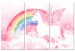 Canvas Art Print Pink Unicorn Power - Rainbow Composition With an Animal 151779