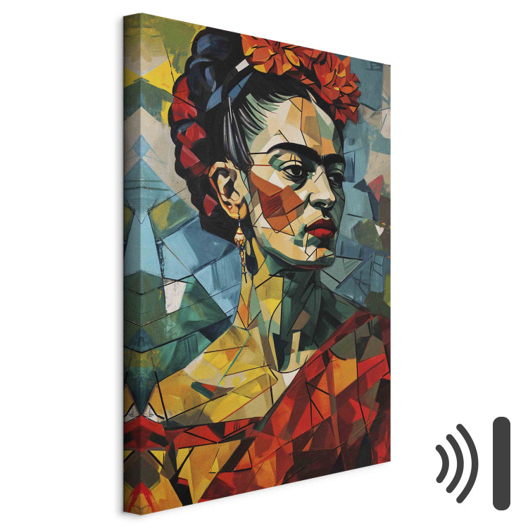 Canvas Art Print Frida Kahlo - Geometric Portrait in Cubist Style 152279 additionalImage 8